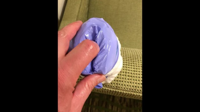 Making a Homemade Pussy with a Rubber Glove and a Towel.